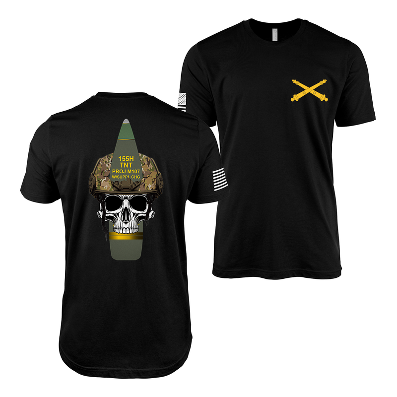 U.S. Army Field Artillery 155mm Skull T-Shirt