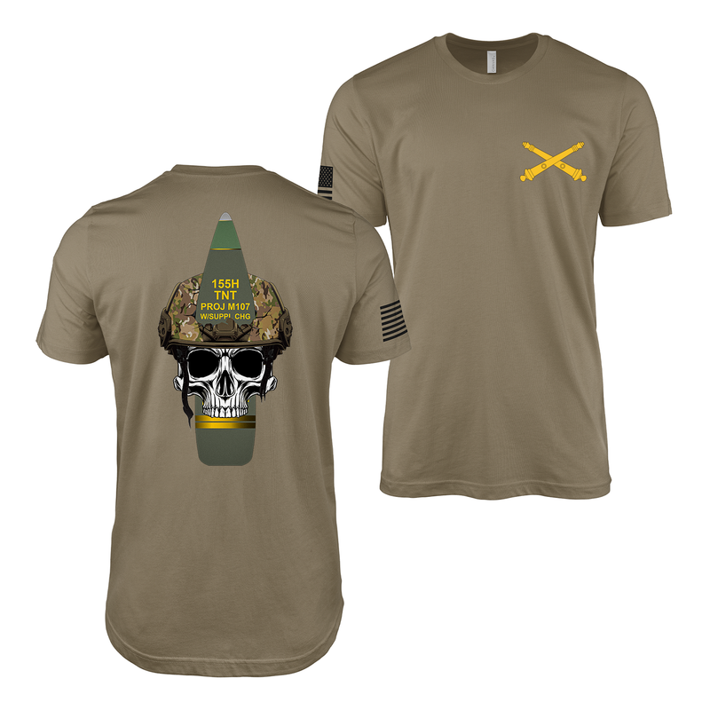 U.S. Army Field Artillery 155mm Skull T-Shirt