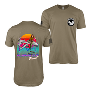Military Intel Pin-Up Girl Julia MQ-9 Reaper Drone T-Shirt Tactically Acquired Coyote Brown S
