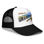 Greetings From Okinawa Foam Trucker Hat Tactically Acquired