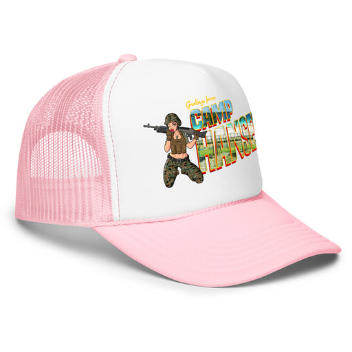 Greetings From Camp Hansen Foam Trucker Hat Tactically Acquired