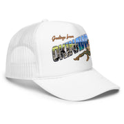 Greetings From Okinawa Foam Trucker Hat Tactically Acquired