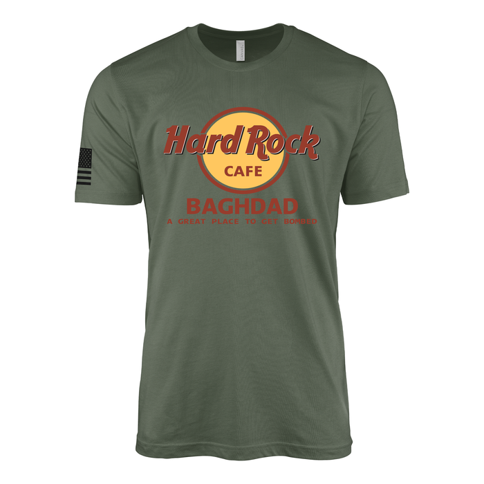 Vintage Hard Rock Cafe Baghdad T-Shirt Tactically Acquired Military Green Small