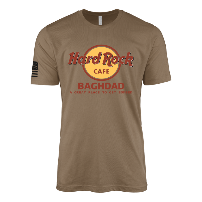 Vintage Hard Rock Cafe Baghdad T-Shirt Tactically Acquired Woodland Brown Small