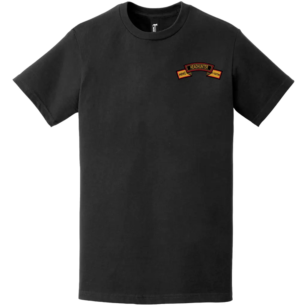 HHC "Headhunter" 1-327 Infantry Left Chest T-Shirt Tactically Acquired   