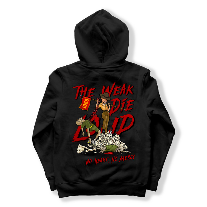 “The Weak Die Loud” - Shaniya Drill Instructor Hoodie Tactically Acquired Black Small