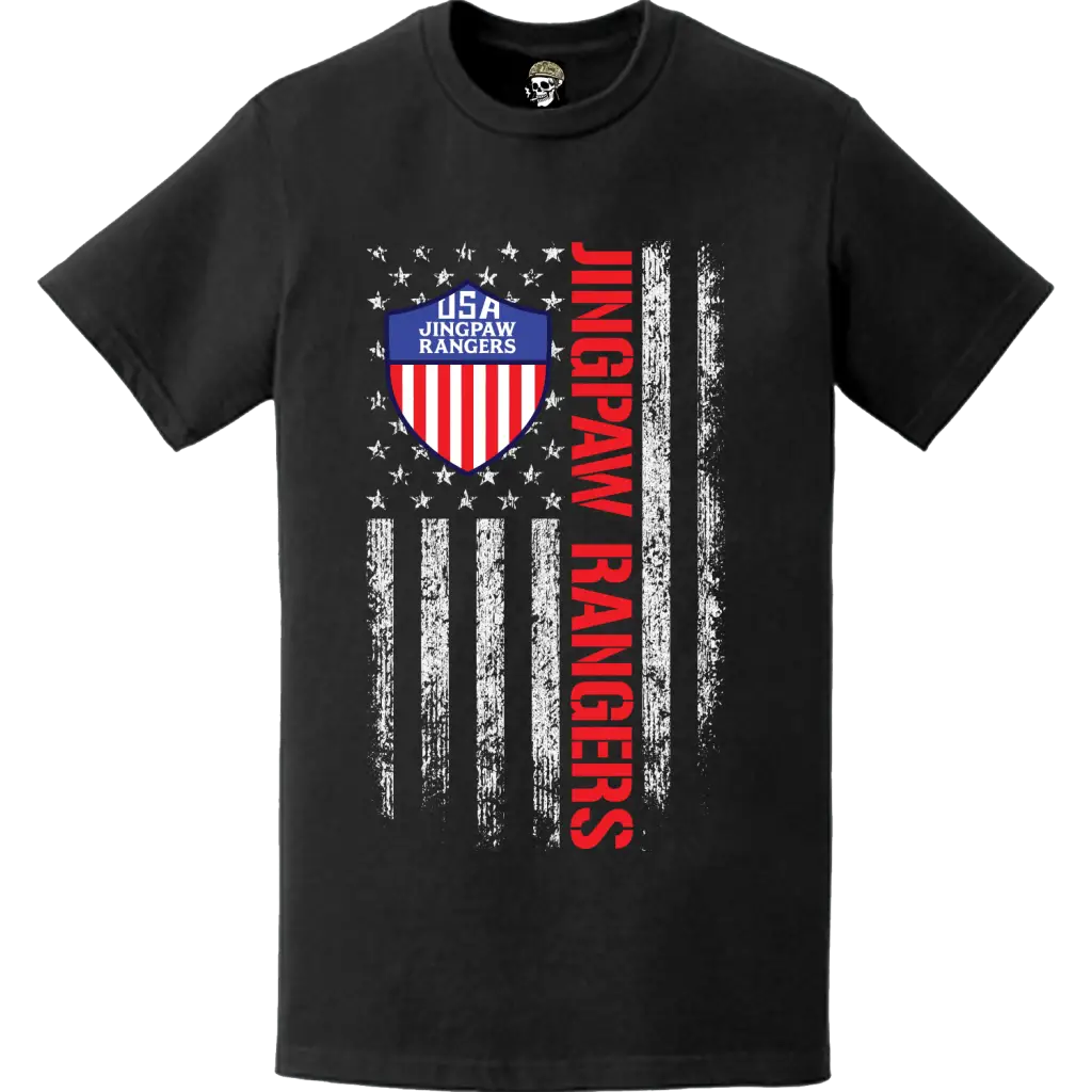 Jingpaw Rangers OSS Det 101 American Flag T-Shirt Tactically Acquired   