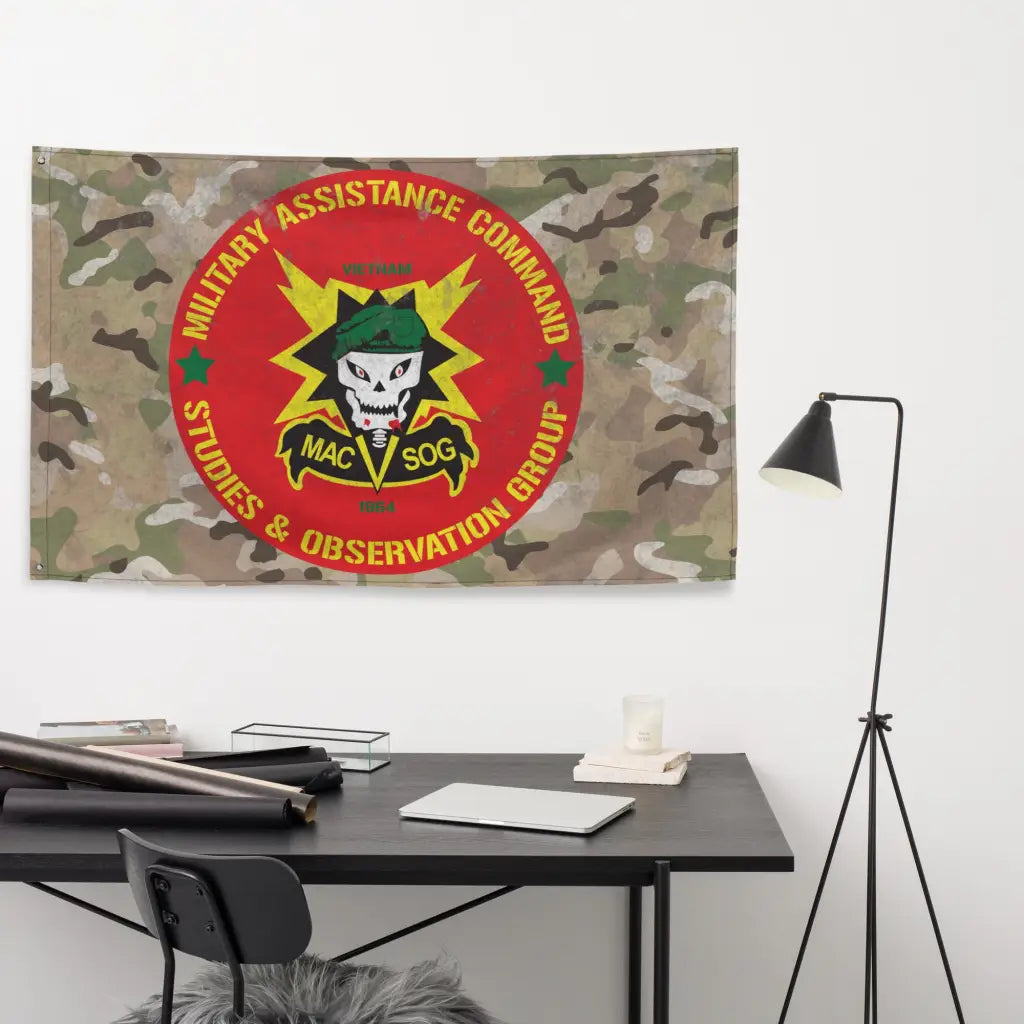 MACV-SOG Vietnam War Special Operations Indoor Wall Flag Tactically Acquired   