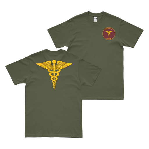 Double-Sided U.S. Army Medical Corps Emblem T-Shirt Tactically Acquired Military Green Small 