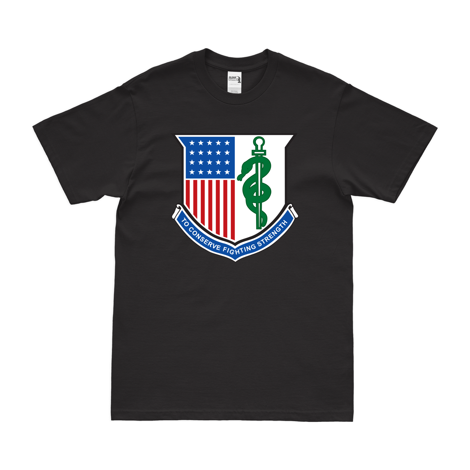 U.S. Army Medical Corps Branch Insignia T-Shirt Tactically Acquired Black Clean Small