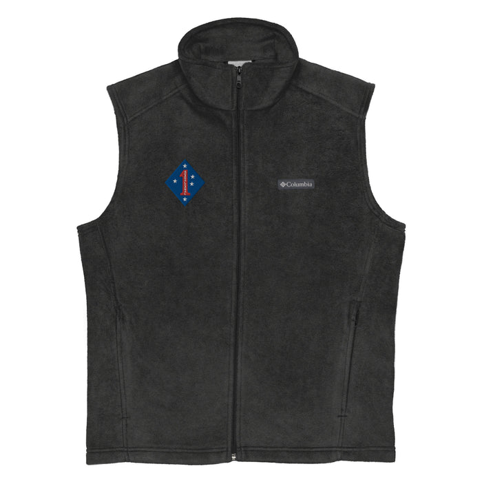 1st Marine Division Embroidered Men’s Columbia® Fleece Vest Tactically Acquired Charcoal Heather S 