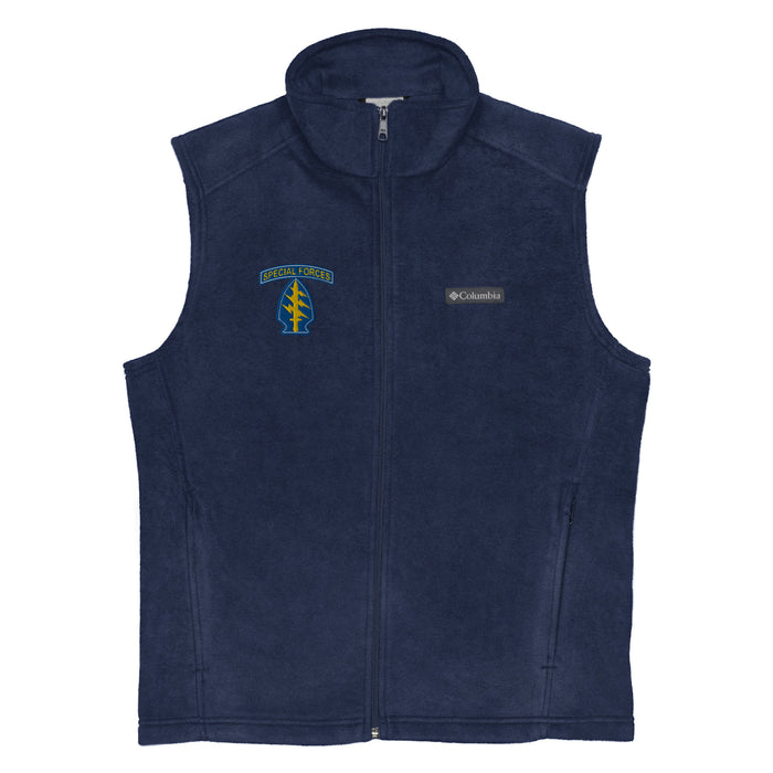 U.S. Army Special Forces Embroidered Men’s Columbia® Fleece Vest Tactically Acquired Collegiate Navy S 