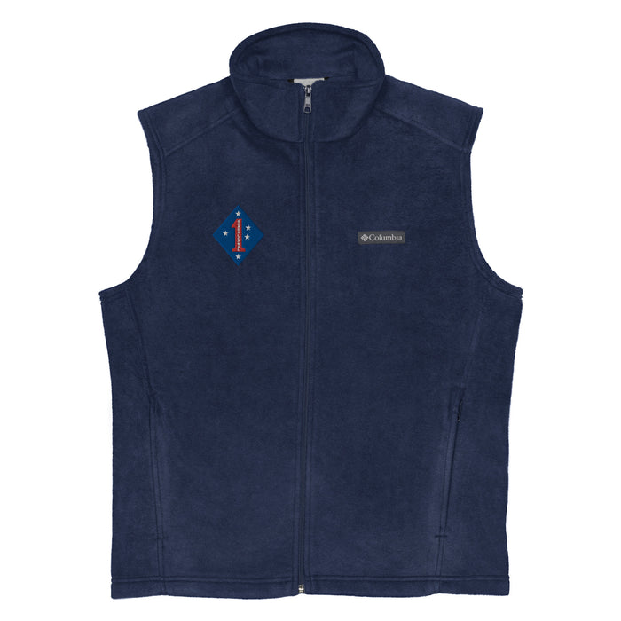 1st Marine Division Embroidered Men’s Columbia® Fleece Vest Tactically Acquired Collegiate Navy S 