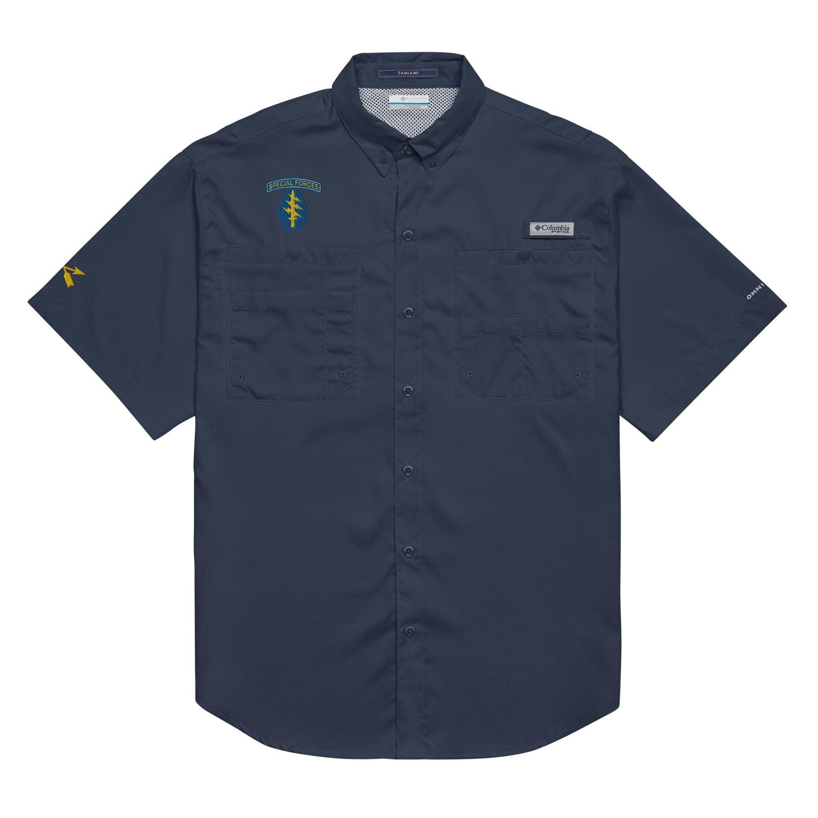 U.S. Army Special Forces Men’s Columbia Short Sleeve Button Shirt Tactically Acquired Collegiate Navy S 