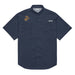 USMC EGA Embroidered Men's Columbia® Short Sleeve Shirt Tactically Acquired Collegiate Navy S 