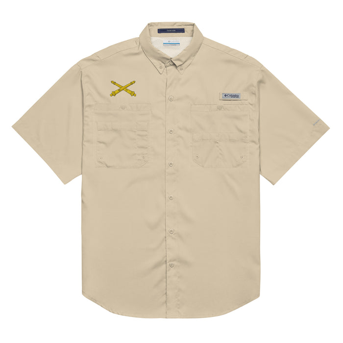 U.S. Army Field Artillery Cannons Embroidered Men’s Columbia Fishing Shirt Tactically Acquired Fossil S