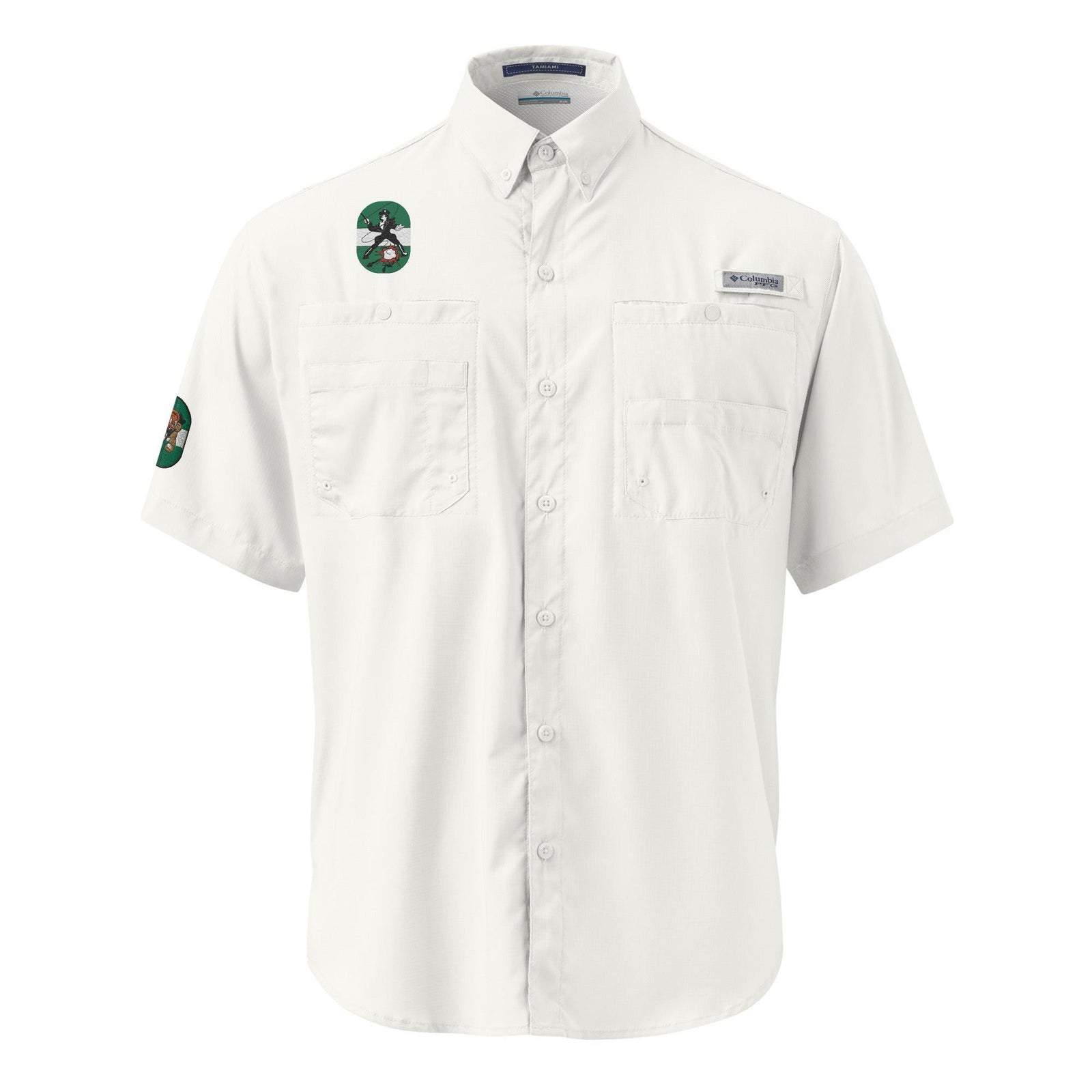 491st Bomb Group 854th BS Embroidered Men’s Columbia® Button Shirt Tactically Acquired White S 