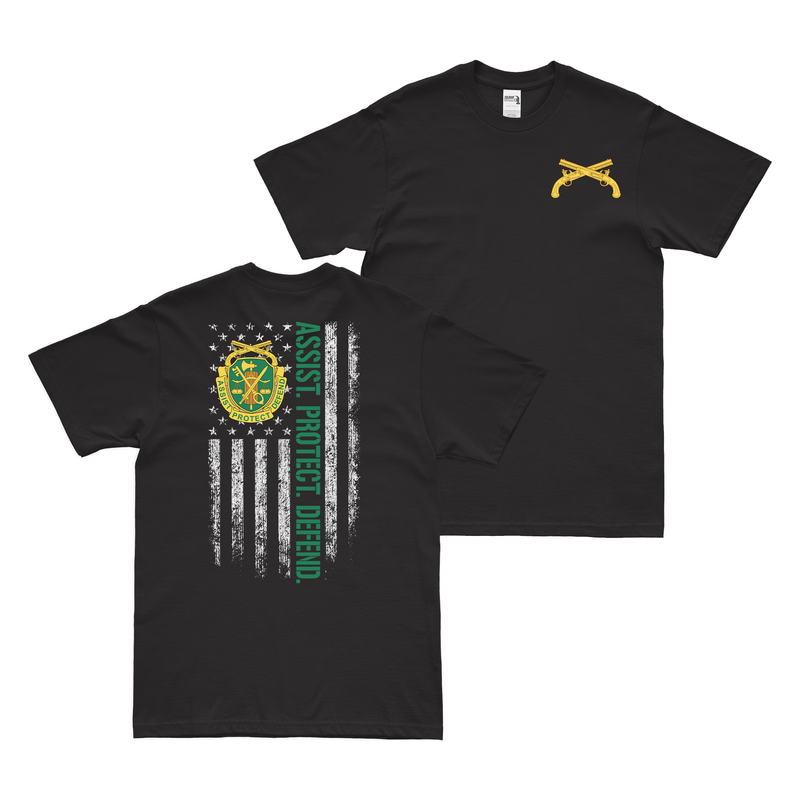 両面MP隊モットー星条旗Tシャツ