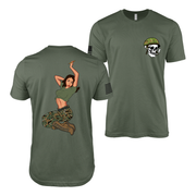 Nathalie “Lethal Attraction” USMC Pin-Up Girl T-Shirt | Modern Nose Art Military Tee