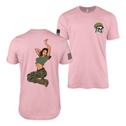 Nathalie “Lethal Attraction” USMC Pin-Up Girl T-Shirt | Modern Nose Art Military Tee