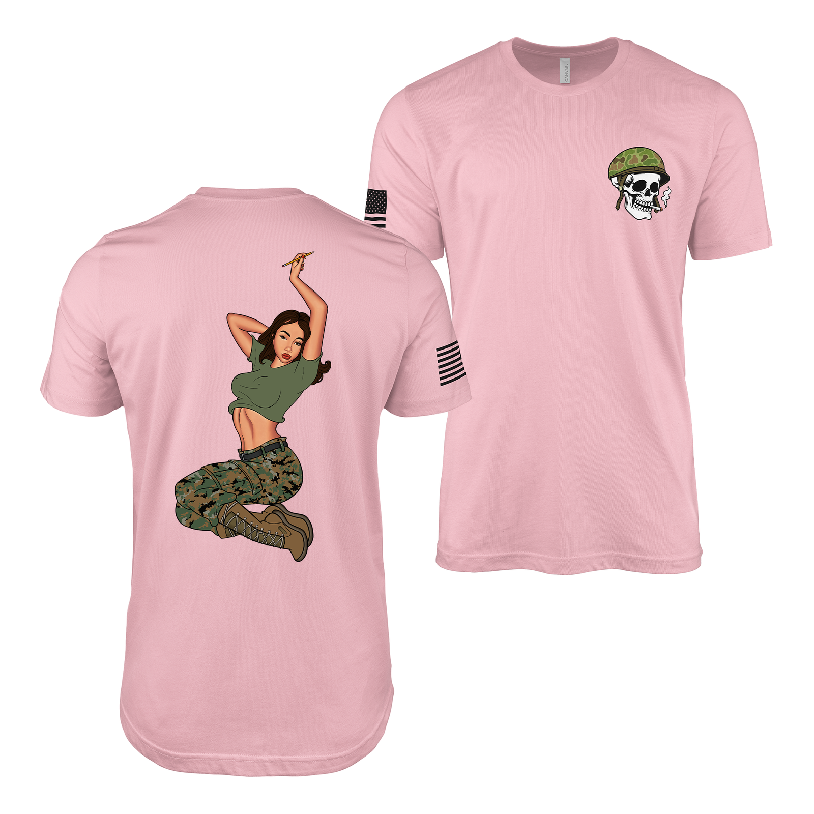 Nathalie “Lethal Attraction” USMC Pin-Up Girl T-Shirt | Modern Nose Art Military Tee