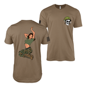 Nathalie “Lethal Attraction” USMC Pin-Up Girl T-Shirt | Modern Nose Art Military Tee