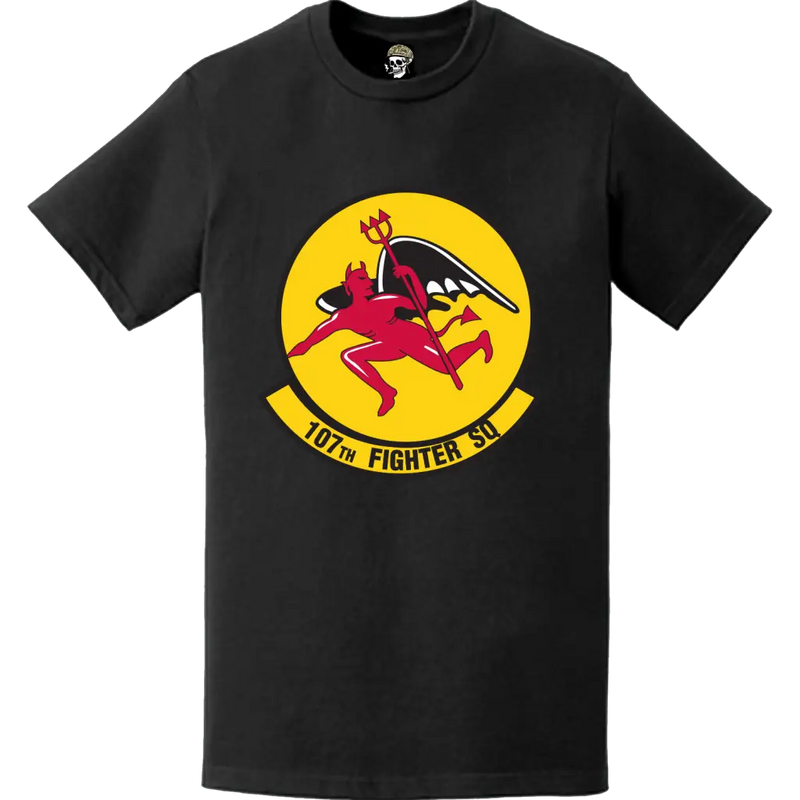 Official 107th Fighter Squadron (107th FS) 'The Red Devils' Logo Emblem T-Shirt