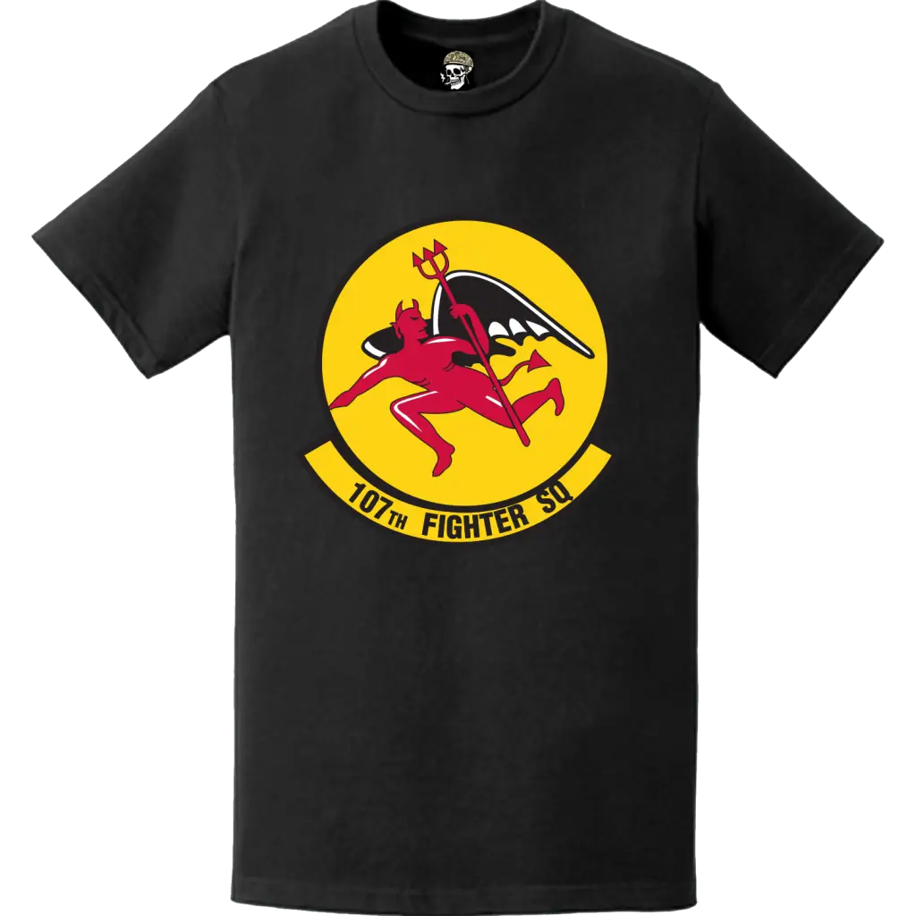 Official 107th Fighter Squadron (107th FS) 'The Red Devils' Logo Emblem T-Shirt Tactically Acquired   