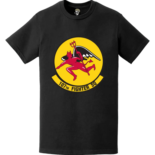 Official 107th Fighter Squadron (107th FS) 'The Red Devils' Logo Emblem T-Shirt Tactically Acquired   