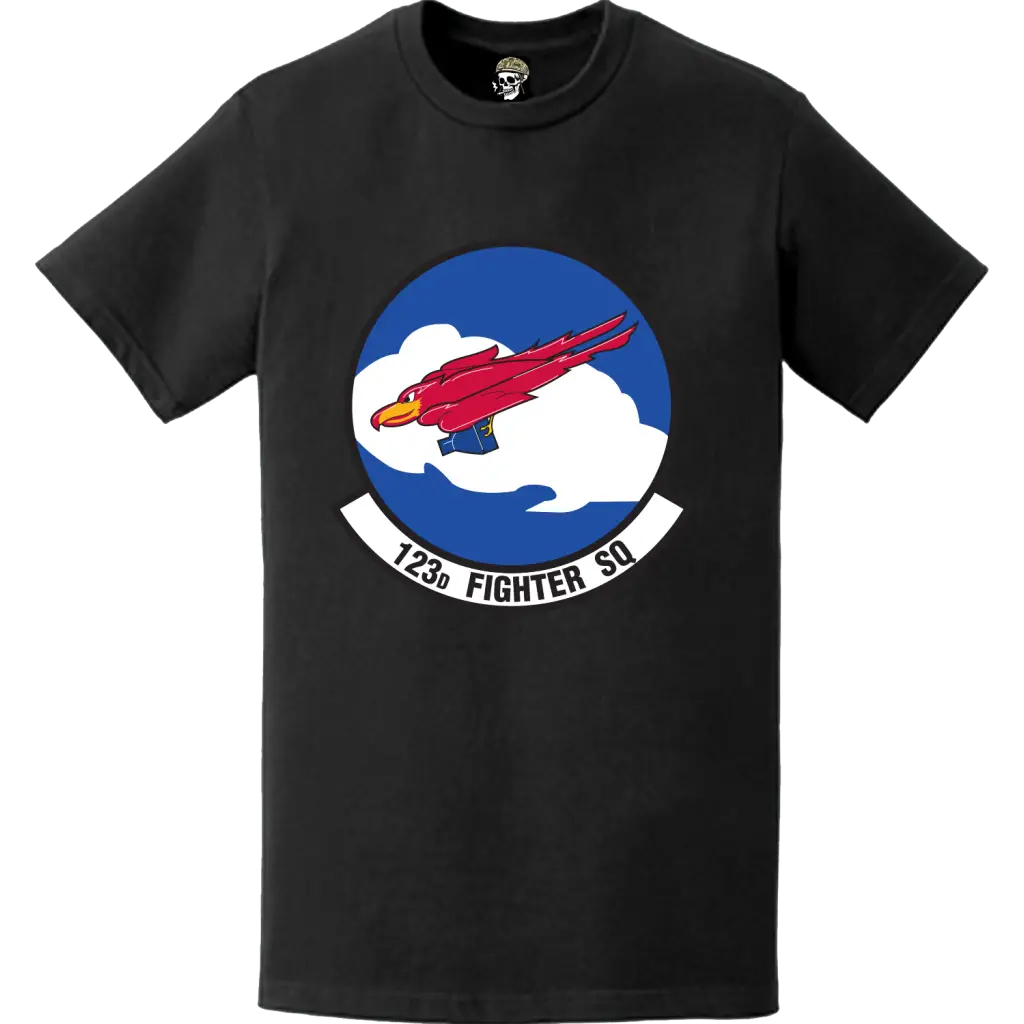 Official 123rd Fighter Squadron (123rd FS) 'Redhawks' Logo Emblem T-Shirt Tactically Acquired   