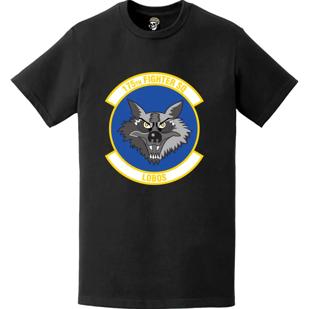 Official 175th Fighter Squadron (175th FS) 'Lobos' Logo Emblem T-Shirt Tactically Acquired   