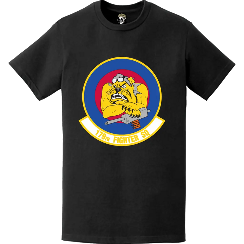 Official 179th Fighter Squadron (179th FS) 'Bulldogs' Logo Emblem T-Shirt