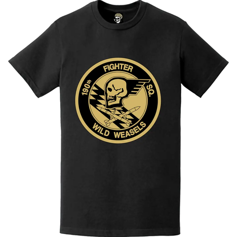 Official 190th Fighter Squadron (190th FS) 'Skullbangers' Logo Emblem T-Shirt
