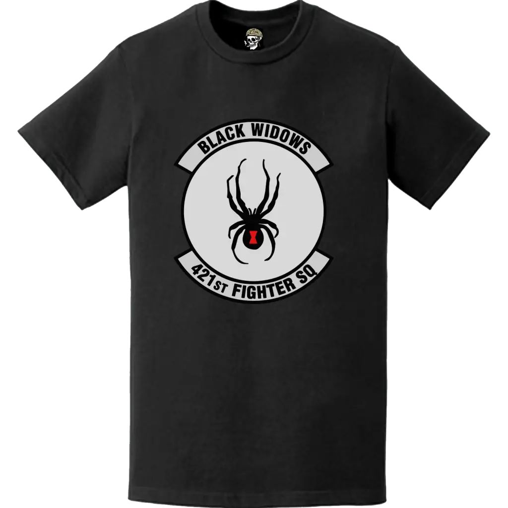 Official 421st Fighter Squadron (421st FS) 'Black Widows' Logo Emblem T-Shirt Tactically Acquired   