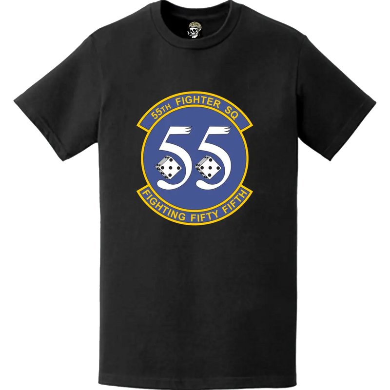 Official 55th Fighter Squadron (55th FS) 'The Fighting Fifty-Fifth' Logo Emblem T-Shirt