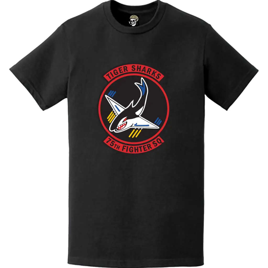 Official 75th Fighter Squadron (75th FS) 'Tiger Sharks' Logo Emblem T-Shirt Tactically Acquired   