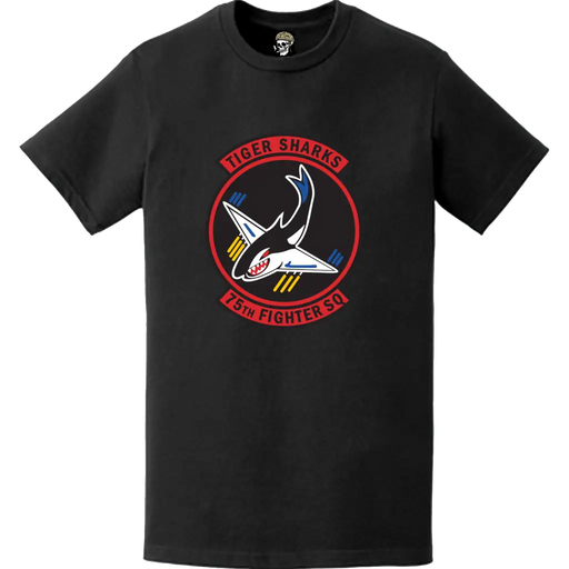 Official 75th Fighter Squadron (75th FS) 'Tiger Sharks' Logo Emblem T-Shirt Tactically Acquired   