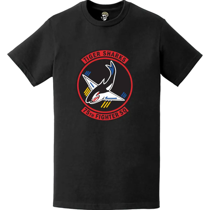 Official 75th Fighter Squadron (75th FS) 'Tiger Sharks' Logo Emblem T-Shirt Tactically Acquired   