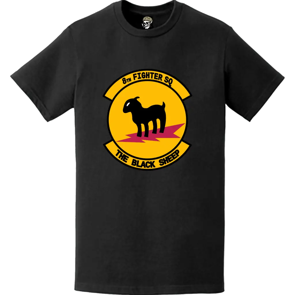 Official 8th Fighter Squadron (8th FS) 'Black Sheep' Logo Emblem T-Shirt Tactically Acquired   