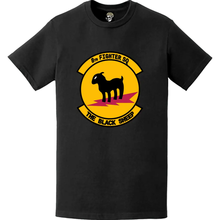 Official 8th Fighter Squadron (8th FS) 'Black Sheep' Logo Emblem T-Shirt Tactically Acquired   