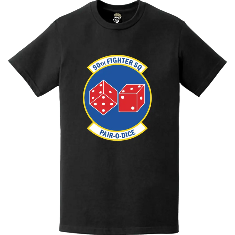 Official 90th Fighter Squadron (90th FS) 'Dicemen' Logo Emblem T-Shirt