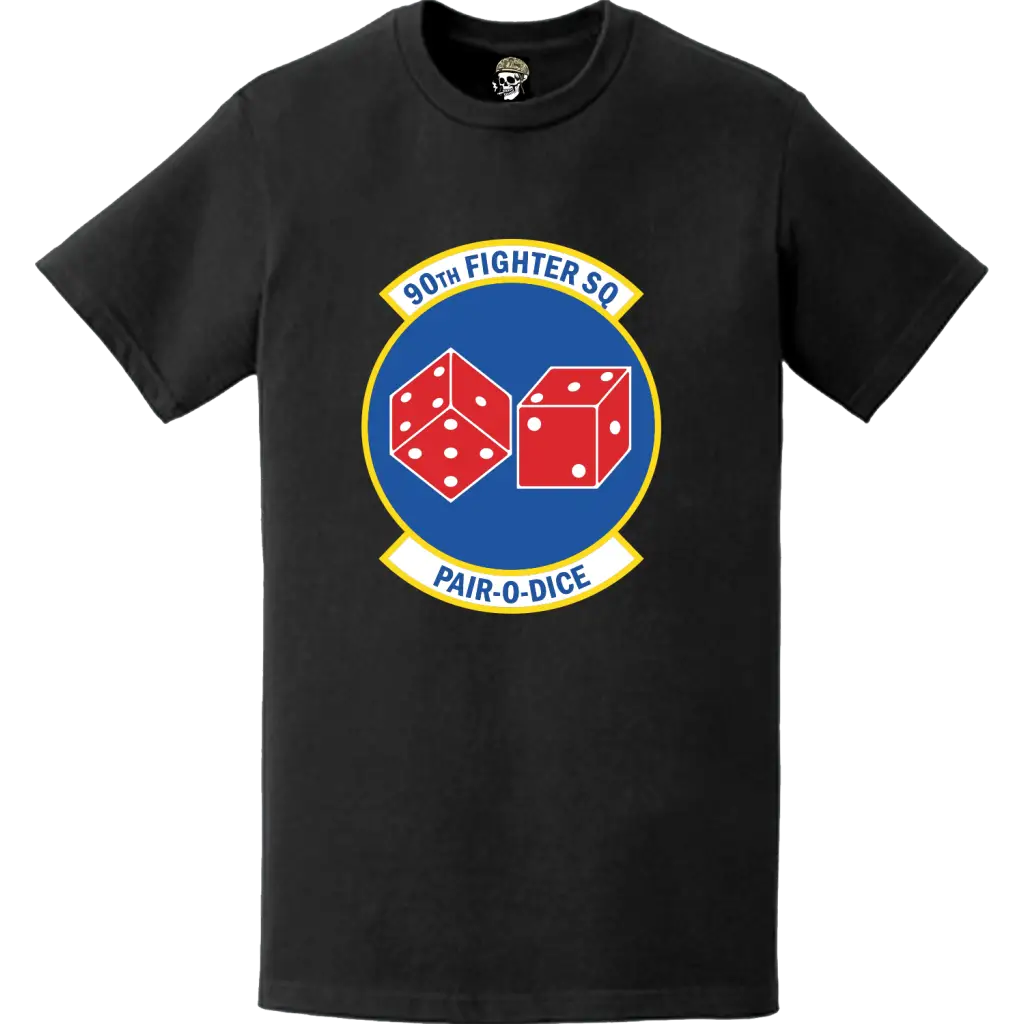Official 90th Fighter Squadron (90th FS) 'Dicemen' Logo Emblem T-Shirt Tactically Acquired   