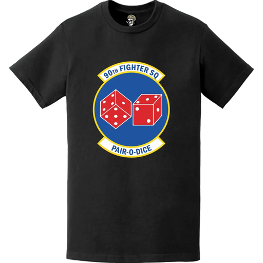 Official 90th Fighter Squadron (90th FS) 'Dicemen' Logo Emblem T-Shirt Tactically Acquired   