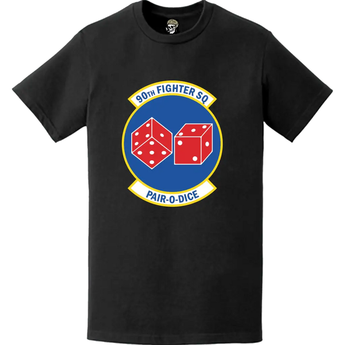 Official 90th Fighter Squadron (90th FS) 'Dicemen' Logo Emblem T-Shirt Tactically Acquired   