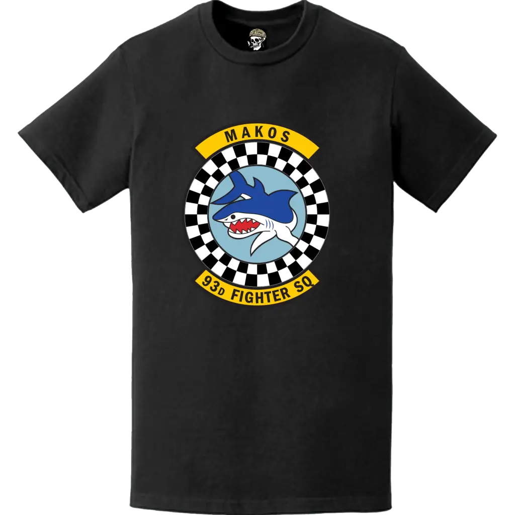 Official 93rd Fighter Squadron (93rd FS) 'Makos' Logo Emblem T-Shirt Tactically Acquired   