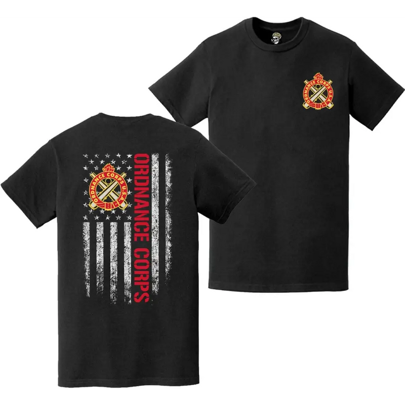 Ordance Corps Double-Sided Motto American Flag T-Shirt