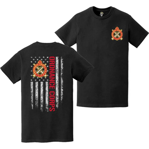 Ordance Corps Double-Sided Motto American Flag T-Shirt Tactically Acquired   