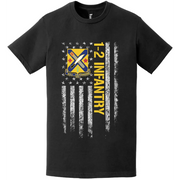 Patriotic 1-2 Infantry Regiment American Flag T-Shirt Tactically Acquired   
