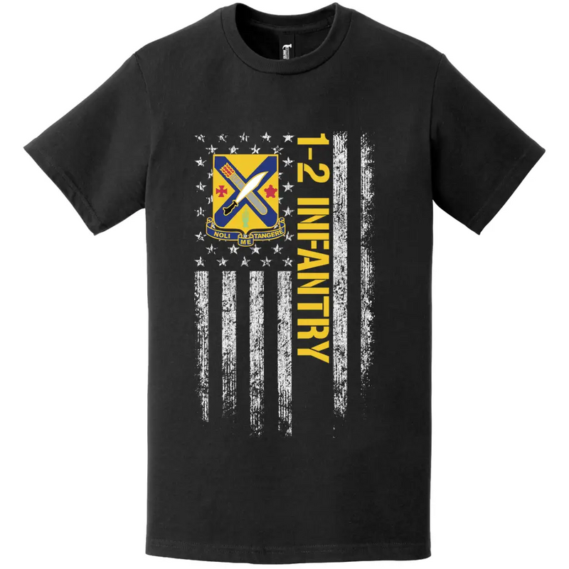 Patriotic 1-2 Infantry Regiment American Flag T-Shirt