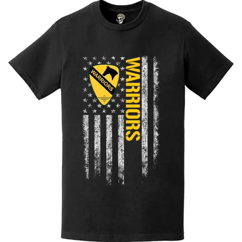 Patriotic 1st Air Cavalry Brigade "Warriors" American Flag T-Shirt
